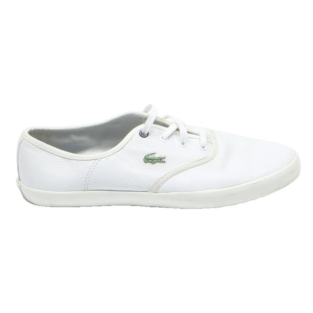 LACOSTE Leder Sneaker Mens Low Top Trainers White UK 7 Casual Footwear