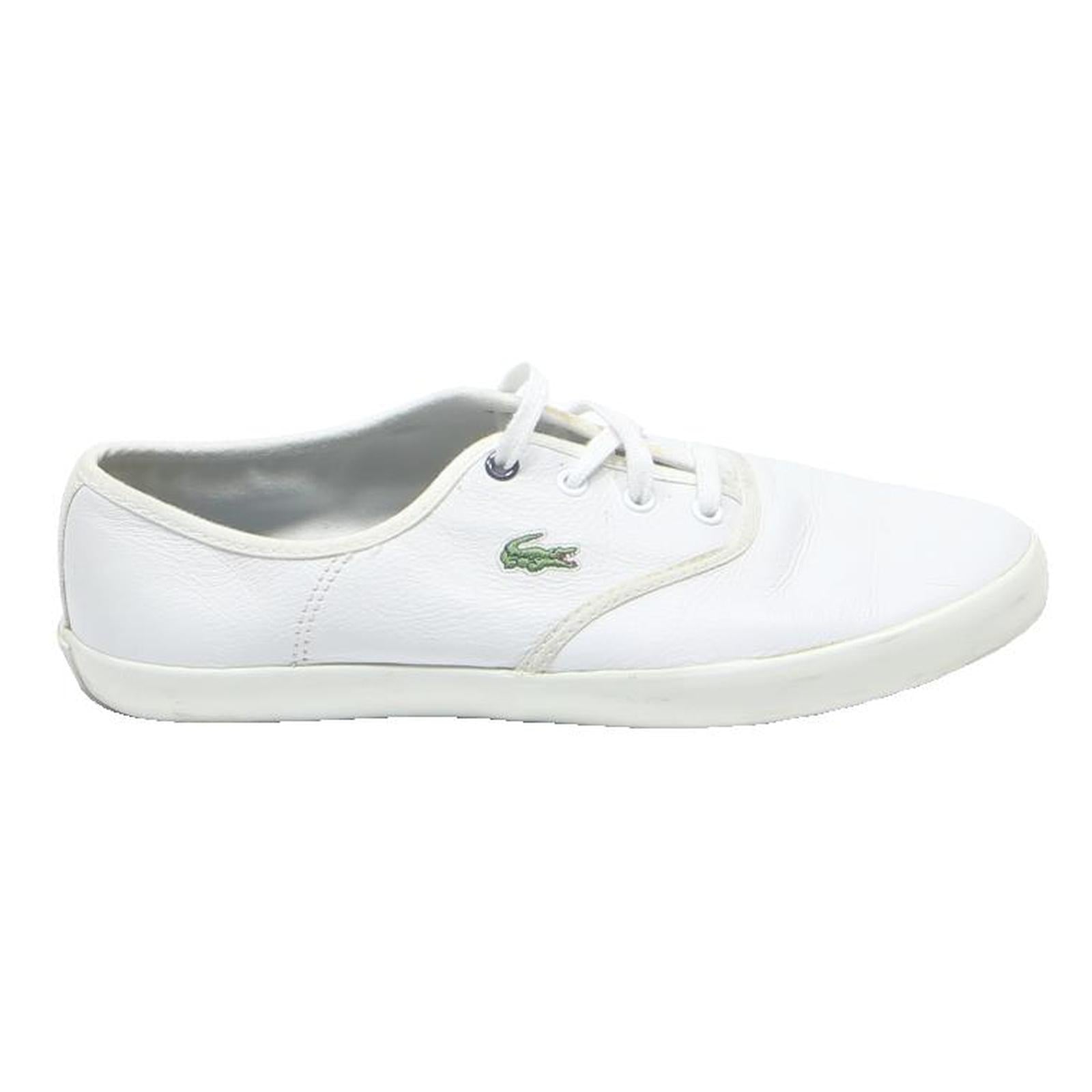 LACOSTE Leder Sneaker Mens Low Top Trainers White UK 7 Casual Footwear