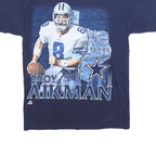 PRO PLAYER Mens Blue Troy Aikman Graphic T-Shirt M Short Sleeve Crew Neck