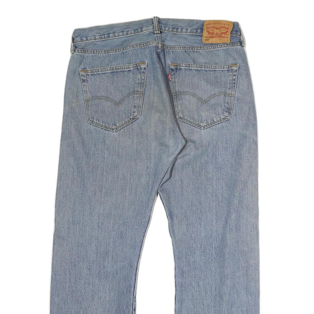 LEVI'S 501 Mens Jeans Blue Regular Straight Denim Medium W36 L30 Classic Fit Zip