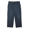DICKIES Mens Regular Fit Navy Blue Workwear Trousers W36 L30 Zip Closure