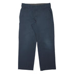 DICKIES Mens Regular Fit Navy Blue Workwear Trousers W36 L30 Zip Closure