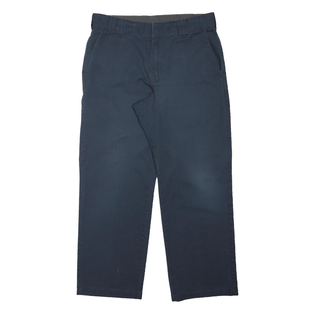 DICKIES Mens Regular Fit Navy Blue Workwear Trousers W36 L30 Zip Closure