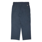 DICKIES Mens Regular Fit Navy Blue Workwear Trousers W36 L30 Zip Closure