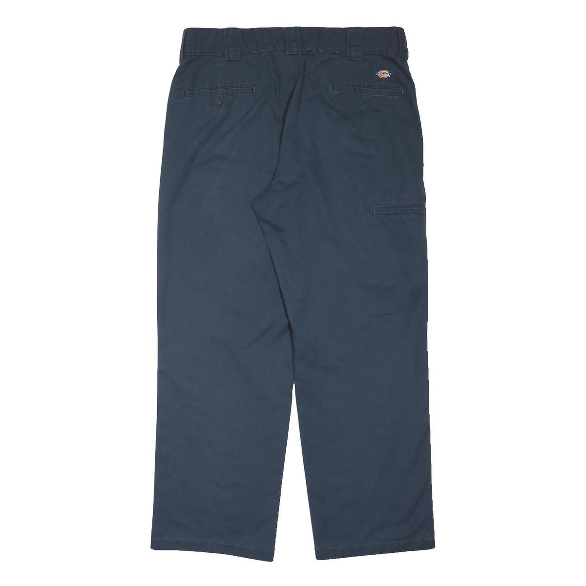 DICKIES Mens Regular Fit Navy Blue Workwear Trousers W36 L30 Zip Closure