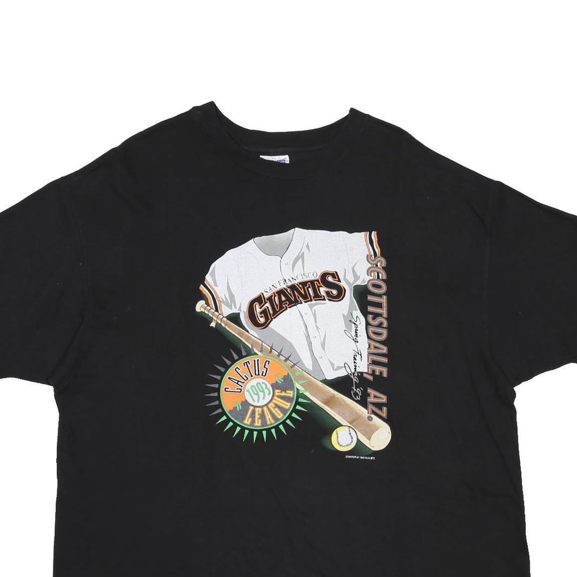 HANES Mens Black San Francisco Giants Graphic T-Shirt XL Short Sleeve Crew Neck
