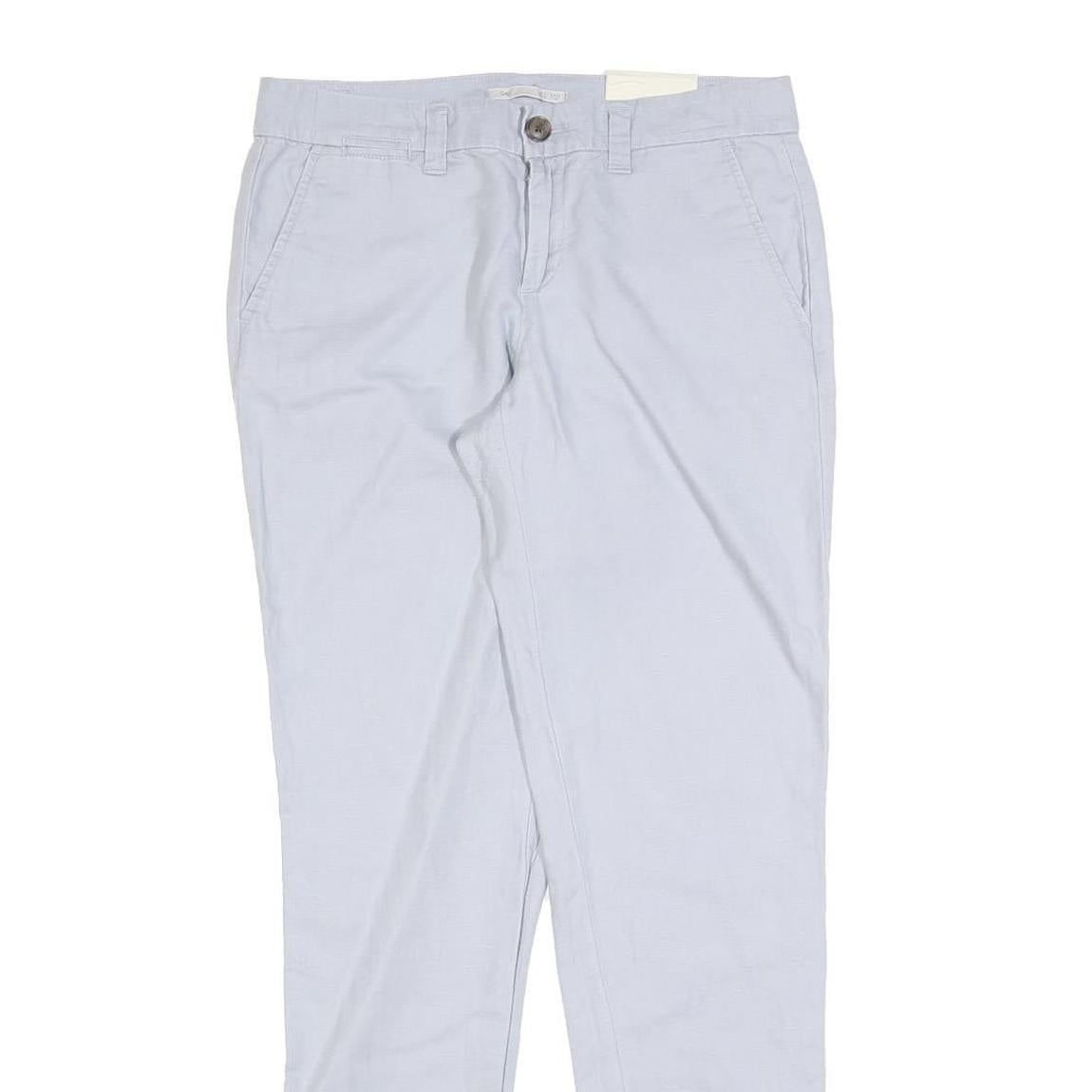 GAP Womens Cotton Blend Light Blue Slim Straight Trousers W30 L30 Casual Chic
