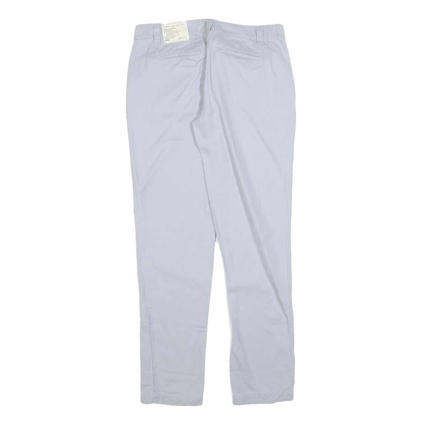 GAP Womens Cotton Blend Light Blue Slim Straight Trousers W30 L30 Casual Chic