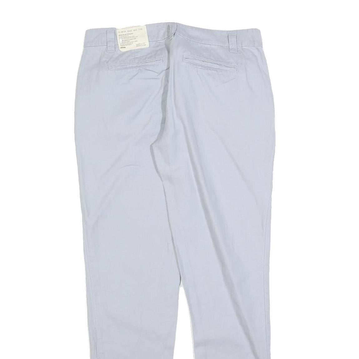 GAP Womens Cotton Blend Light Blue Slim Straight Trousers W30 L30 Casual Chic