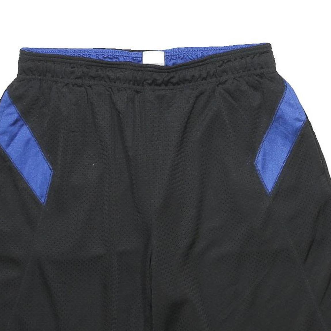 REEBOK Mens Black & Blue Sports Casual Shorts L W30 Mesh Polyester
