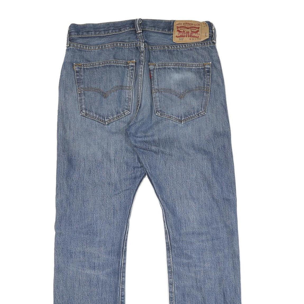LEVI'S 501 Mens Jeans Blue Regular Straight Denim Medium W31 L30 Classic Button