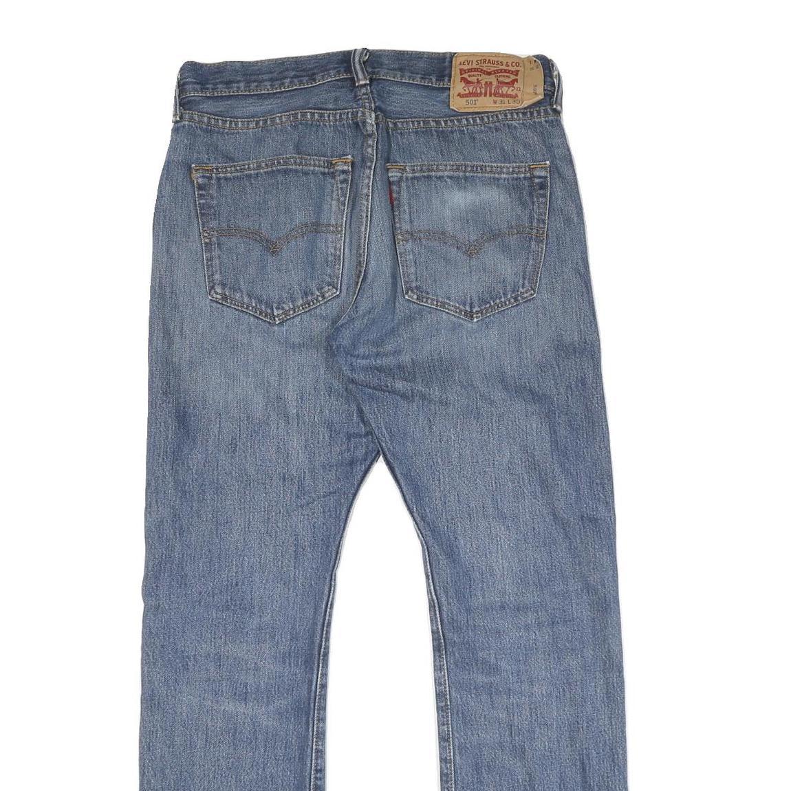 LEVI'S 501 Mens Jeans Blue Regular Straight Denim Medium W31 L30 Classic Button