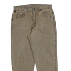 WRANGLER Mens Jeans Beige Regular Straight Denim W32 L26 Zip Cotton Blend
