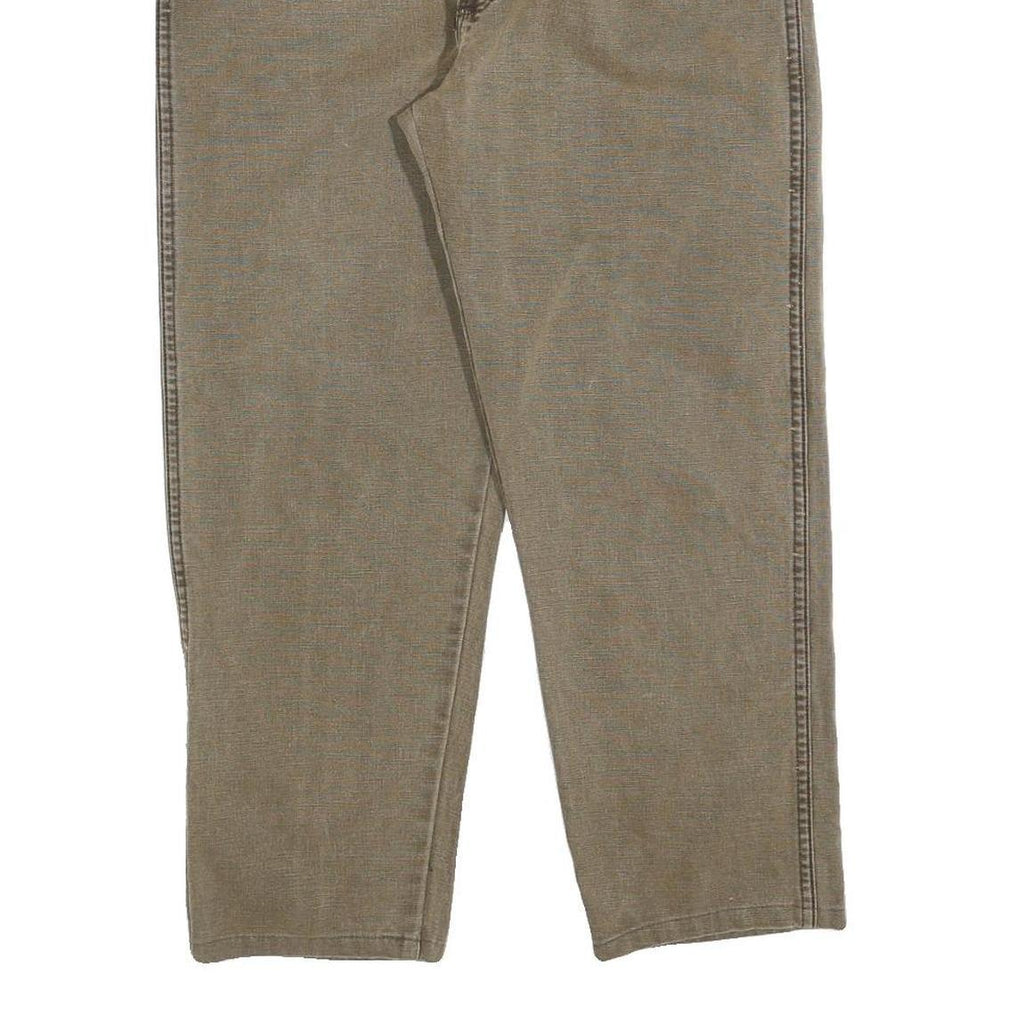 WRANGLER Mens Jeans Beige Regular Straight Denim W32 L26 Zip Cotton Blend