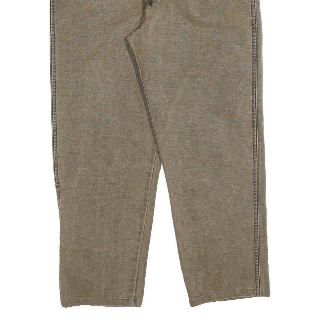 WRANGLER Mens Jeans Beige Regular Straight Denim W32 L26 Zip Cotton Blend