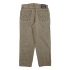 WRANGLER Mens Jeans Beige Regular Straight Denim W32 L26 Zip Cotton Blend