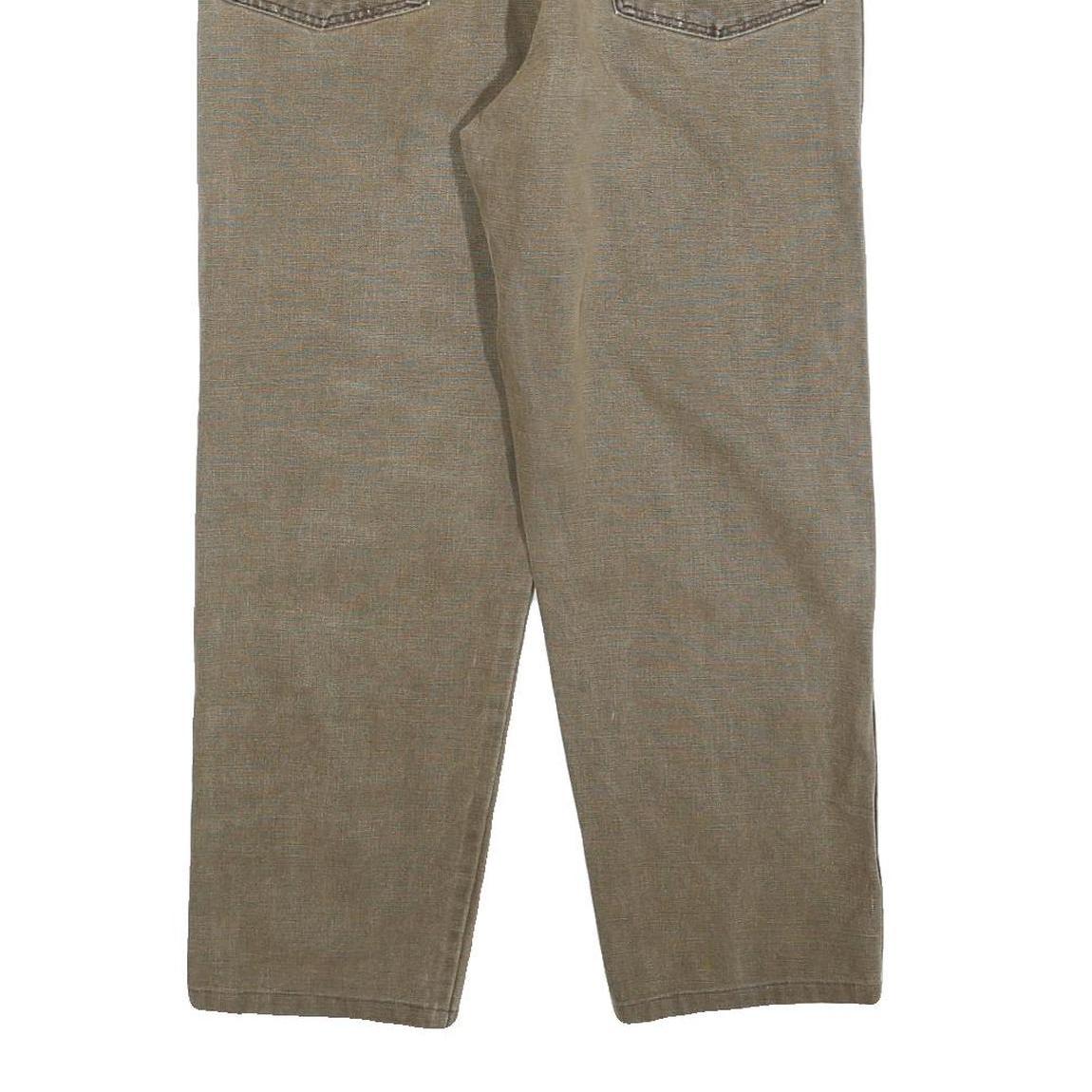 WRANGLER Mens Jeans Beige Regular Straight Denim W32 L26 Zip Cotton Blend