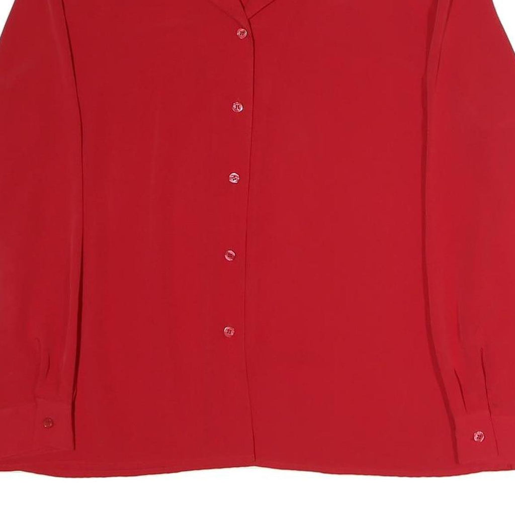 KIM ROGERS Womens Red Shirt Long Sleeve Collared XL Classic Button Up