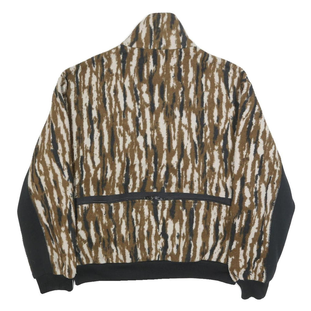 BROWNING Womens Brown & White Jacket L Synthetic Zip Animal Print Outdoor