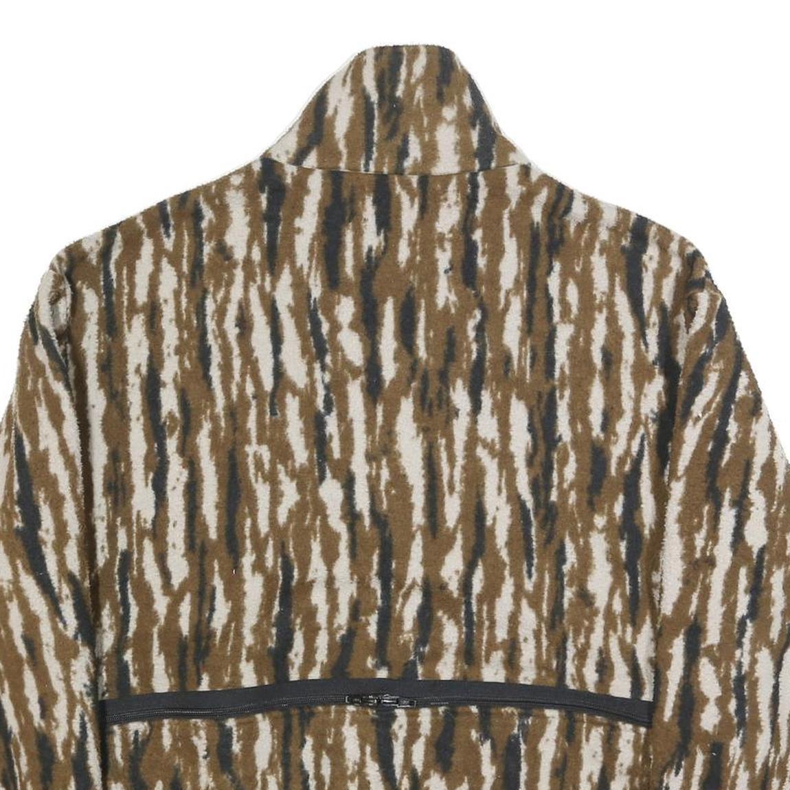 BROWNING Womens Brown & White Jacket L Synthetic Zip Animal Print Outdoor