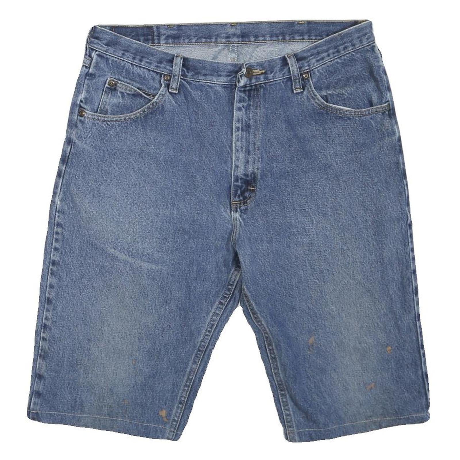 WRANGLER Mens Blue Denim Casual Shorts L W36 Classic Fit Cotton Blend