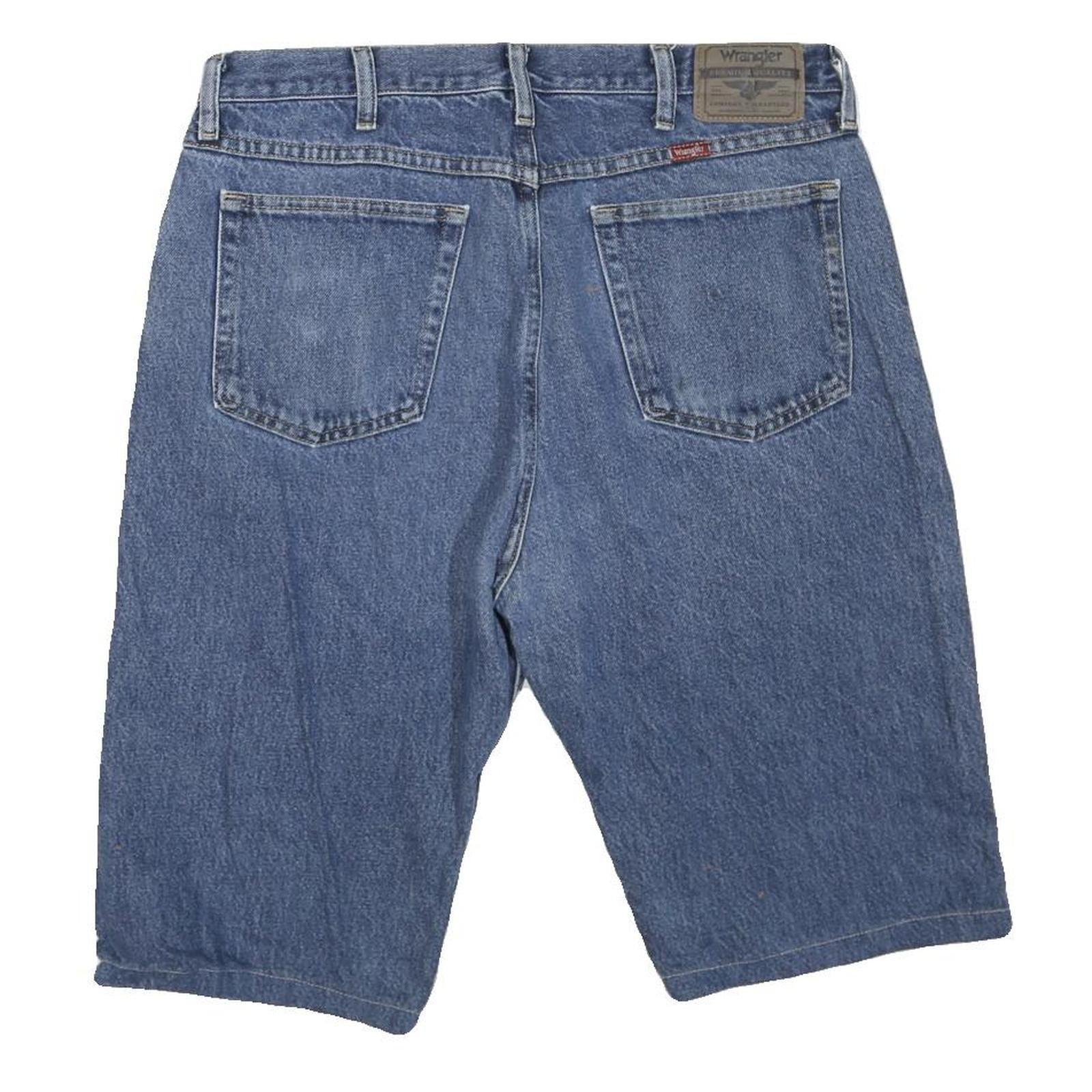 WRANGLER Mens Blue Denim Casual Shorts L W36 Classic Fit Cotton Blend