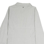 PENNYBLACK Mens White & Grey Striped Shirt L Cotton Blend Classic Fit