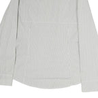 PENNYBLACK Mens White & Grey Striped Shirt L Cotton Blend Classic Fit