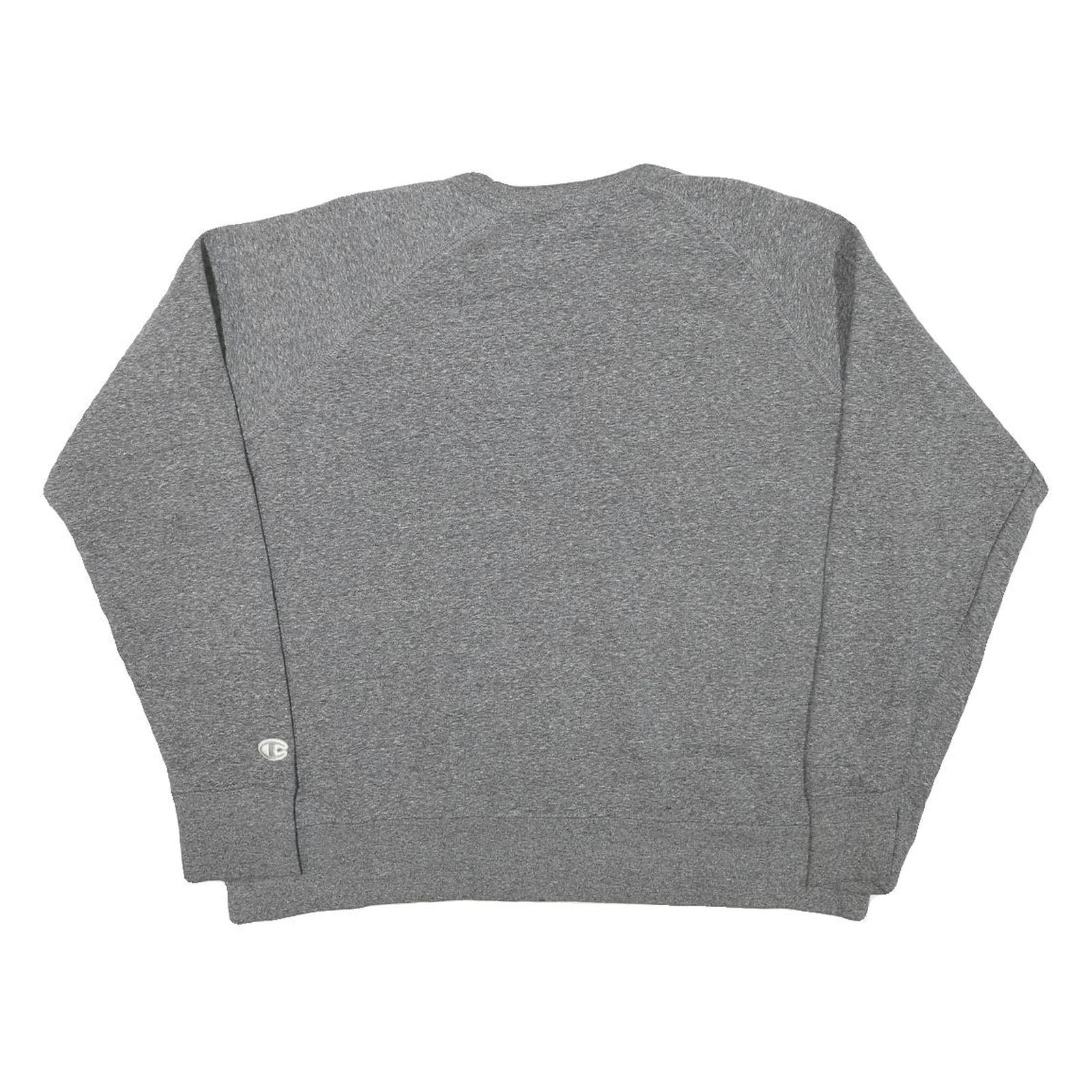 CHAMPION Womens Grey Crew Neck L Sweatshirt Cotton Blend Casual Pullover
