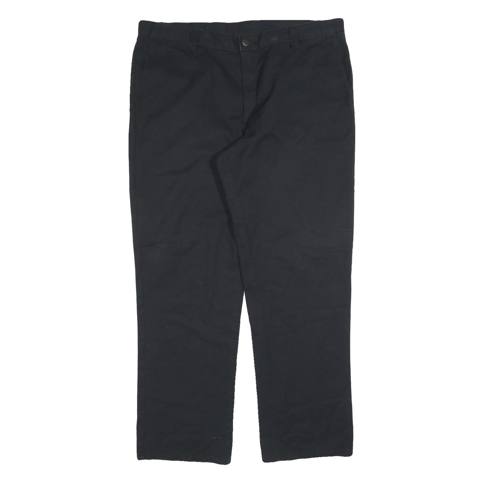 DICKIES Mens Black Cotton Blend Regular Fit Straight Leg Trousers W40 L32