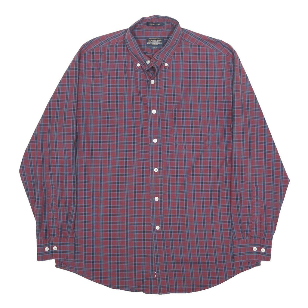PENDLETON Mens Red & Blue Checked Cotton Shirt L Classic Button-Down