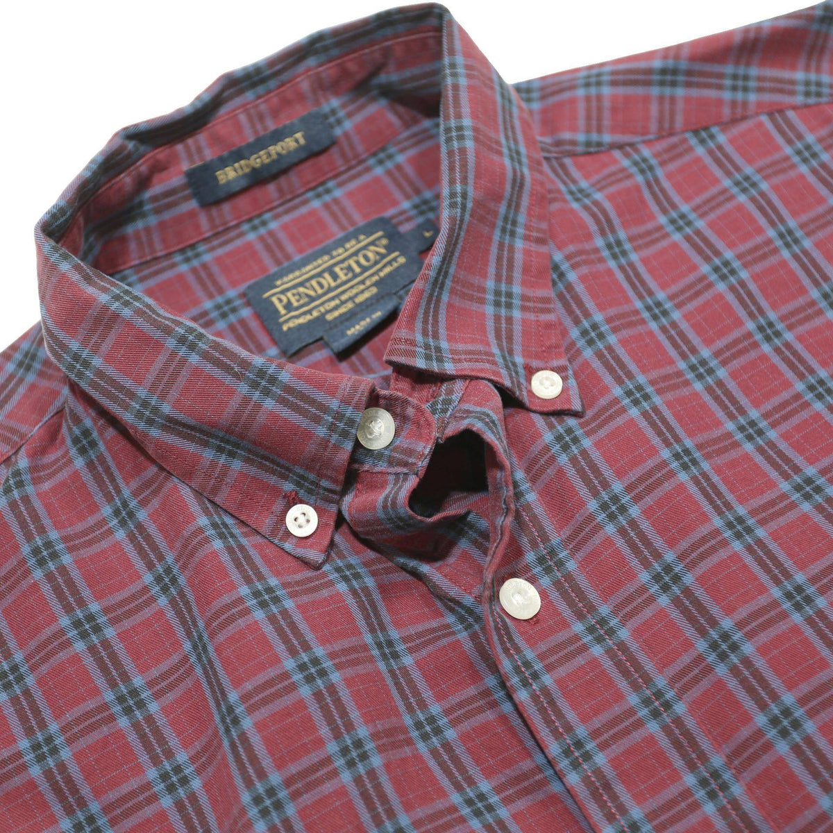 PENDLETON Mens Red & Blue Checked Cotton Shirt L Classic Button-Down