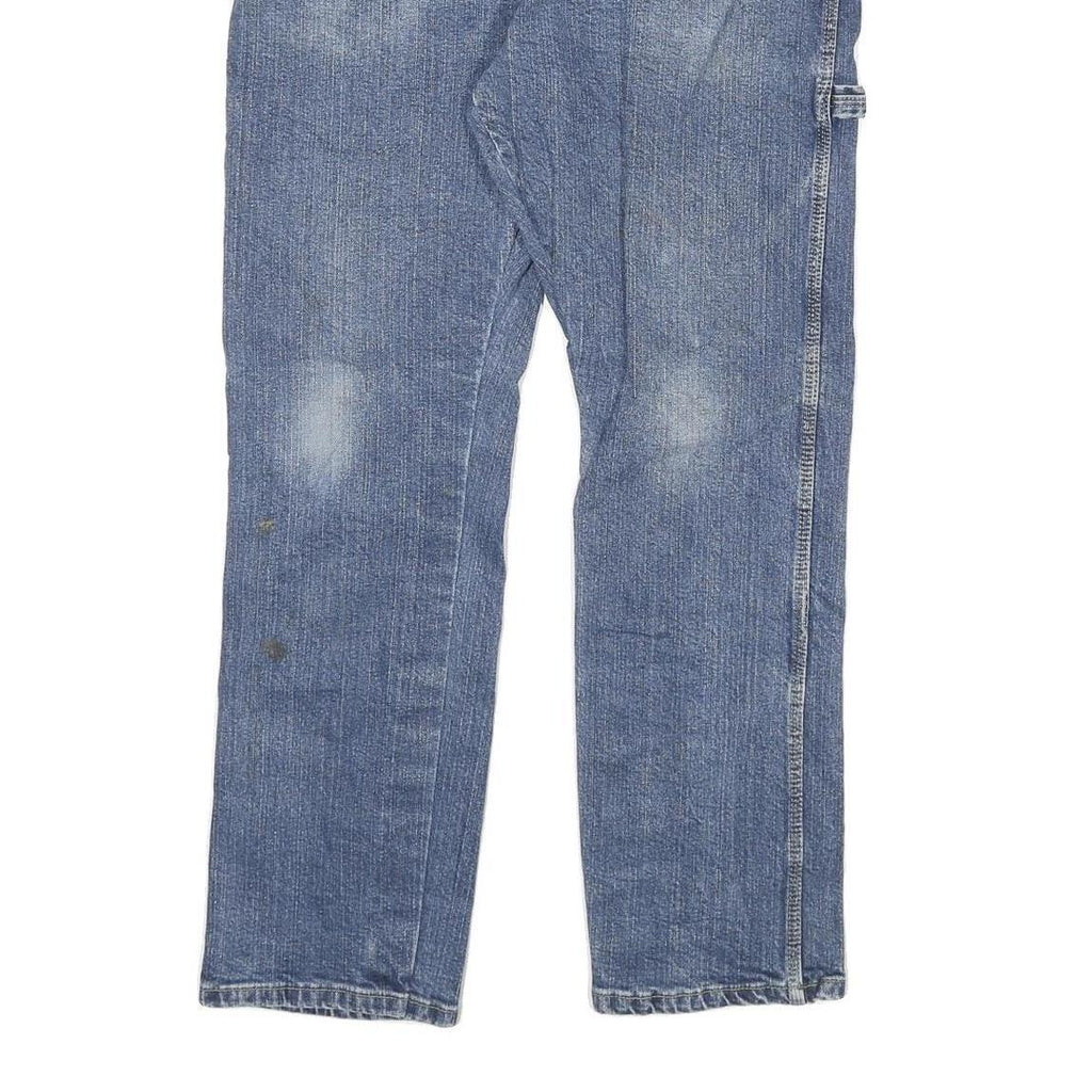 DICKIES Mens Slim Blue Denim Jeans W34 L30 Workwear Cotton Blend Zip