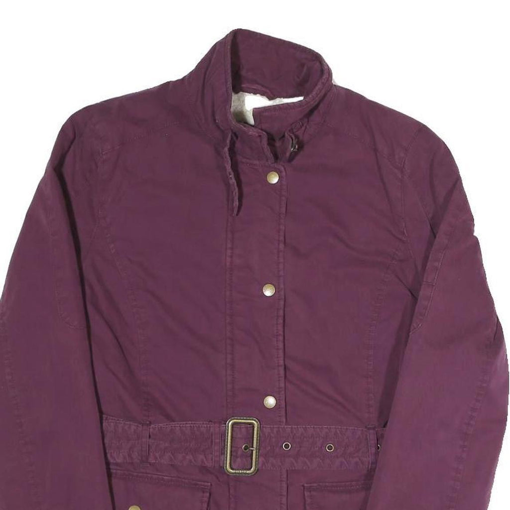 DIESEL Womens Maroon Zip Jacket S Polyester Blend Casual Lightweight Stylish