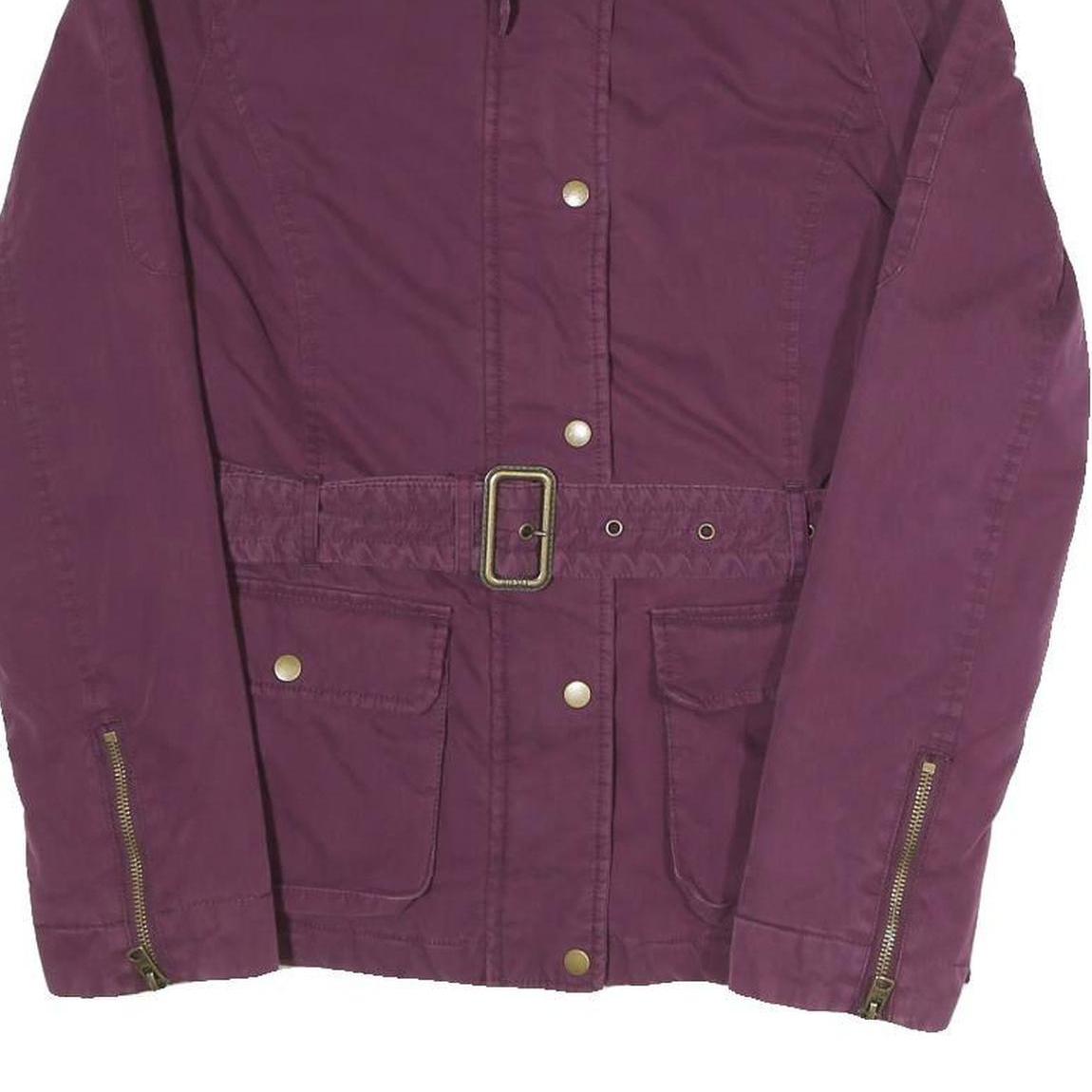 DIESEL Womens Maroon Zip Jacket S Polyester Blend Casual Lightweight Stylish