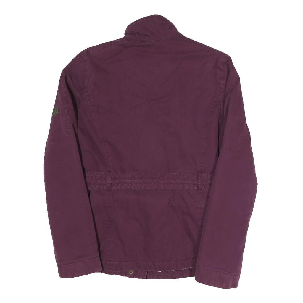 DIESEL Womens Maroon Zip Jacket S Polyester Blend Casual Lightweight Stylish