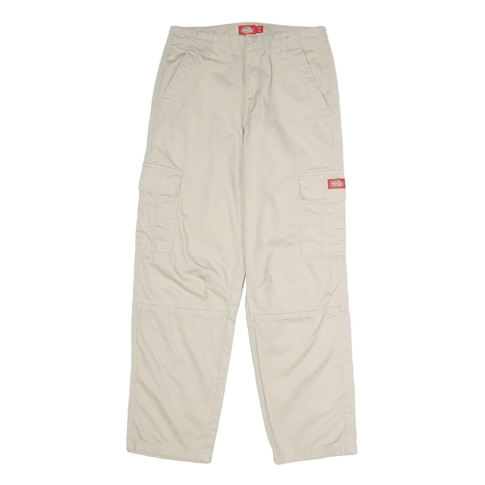 DICKIES Womens Cotton Beige Regular Fit Straight Leg Trousers W28 L29 Workwear
