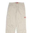 DICKIES Womens Cotton Beige Regular Fit Straight Leg Trousers W28 L29 Workwear