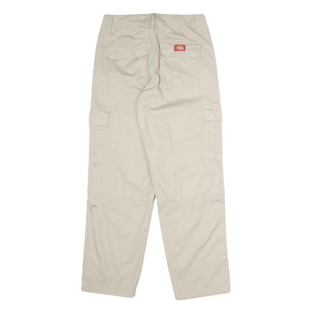 DICKIES Womens Cotton Beige Regular Fit Straight Leg Trousers W28 L29 Workwear