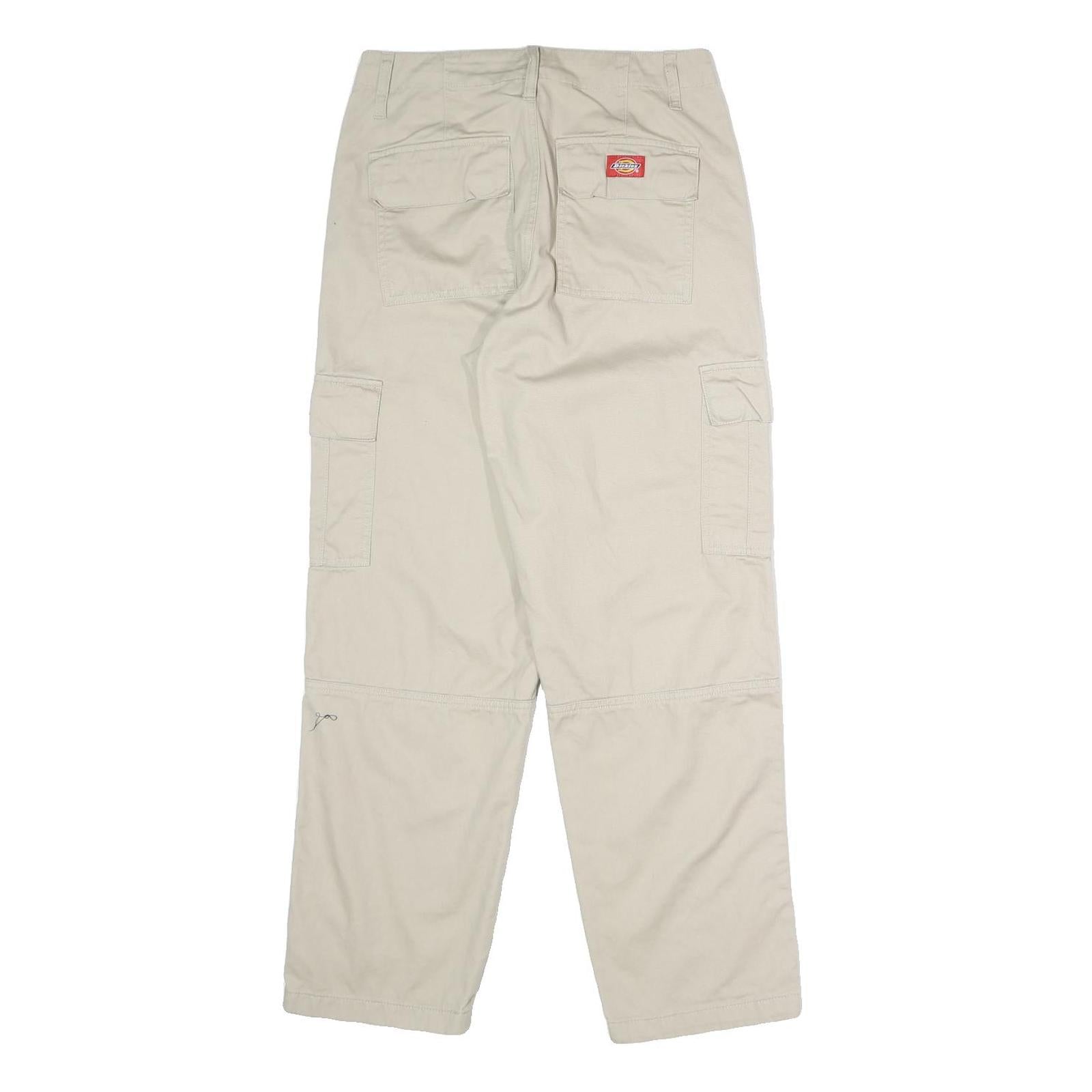 DICKIES Womens Cotton Beige Regular Fit Straight Leg Trousers W28 L29 Workwear