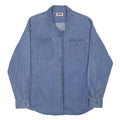 WRANGLER Mens Blue Denim Shirt L Cotton Blend Casual Button Up