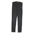 LEVI'S Womens Slim Black Denim Raw Cotton Blend Jeans W27 L28 Stylish Zip