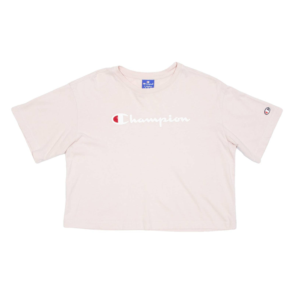 CHAMPION Cropped Womens T-Shirt Pink XS