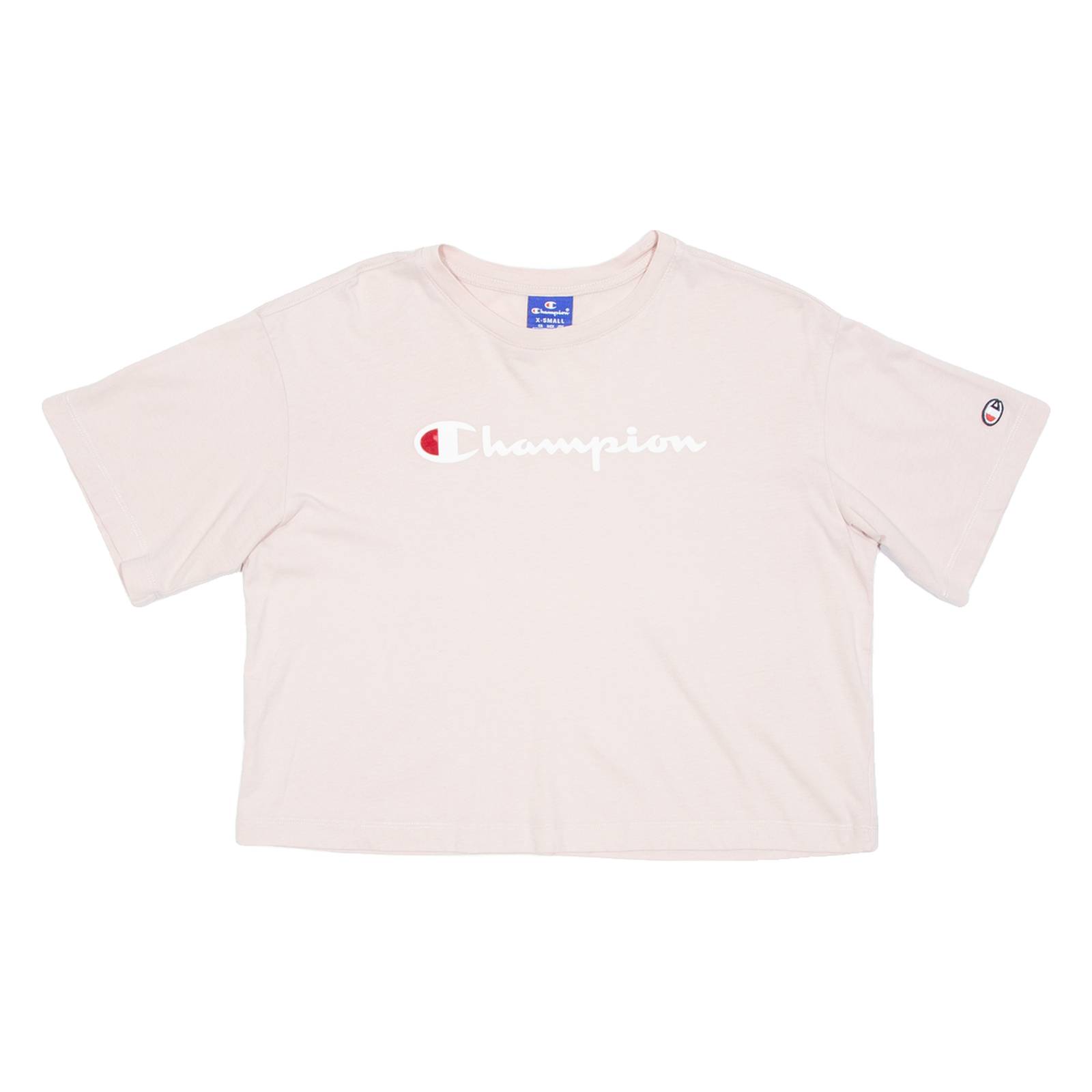 CHAMPION Cropped Womens T-Shirt Pink XS