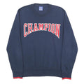CHAMPION Mens Navy Blue Crew Neck M Logo Sweatshirt Cotton Blend Pullover
