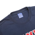 CHAMPION Mens Navy Blue Crew Neck M Logo Sweatshirt Cotton Blend Pullover