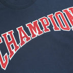 CHAMPION Mens Navy Blue Crew Neck M Logo Sweatshirt Cotton Blend Pullover