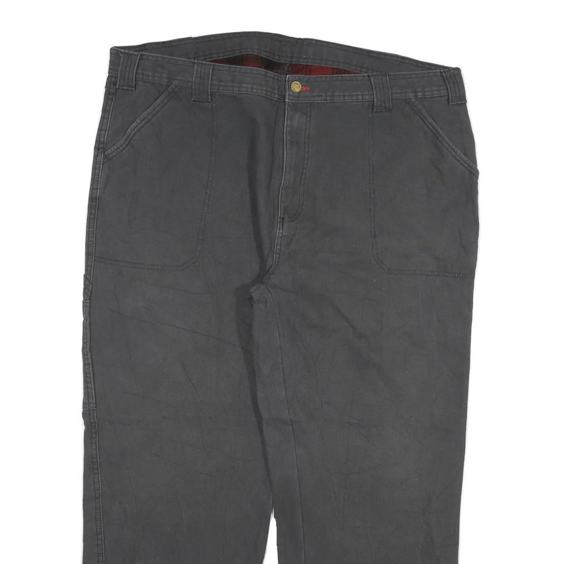 DICKIES Mens Cotton Blend Black Regular Straight Fit Trousers W40 L29 Workwear