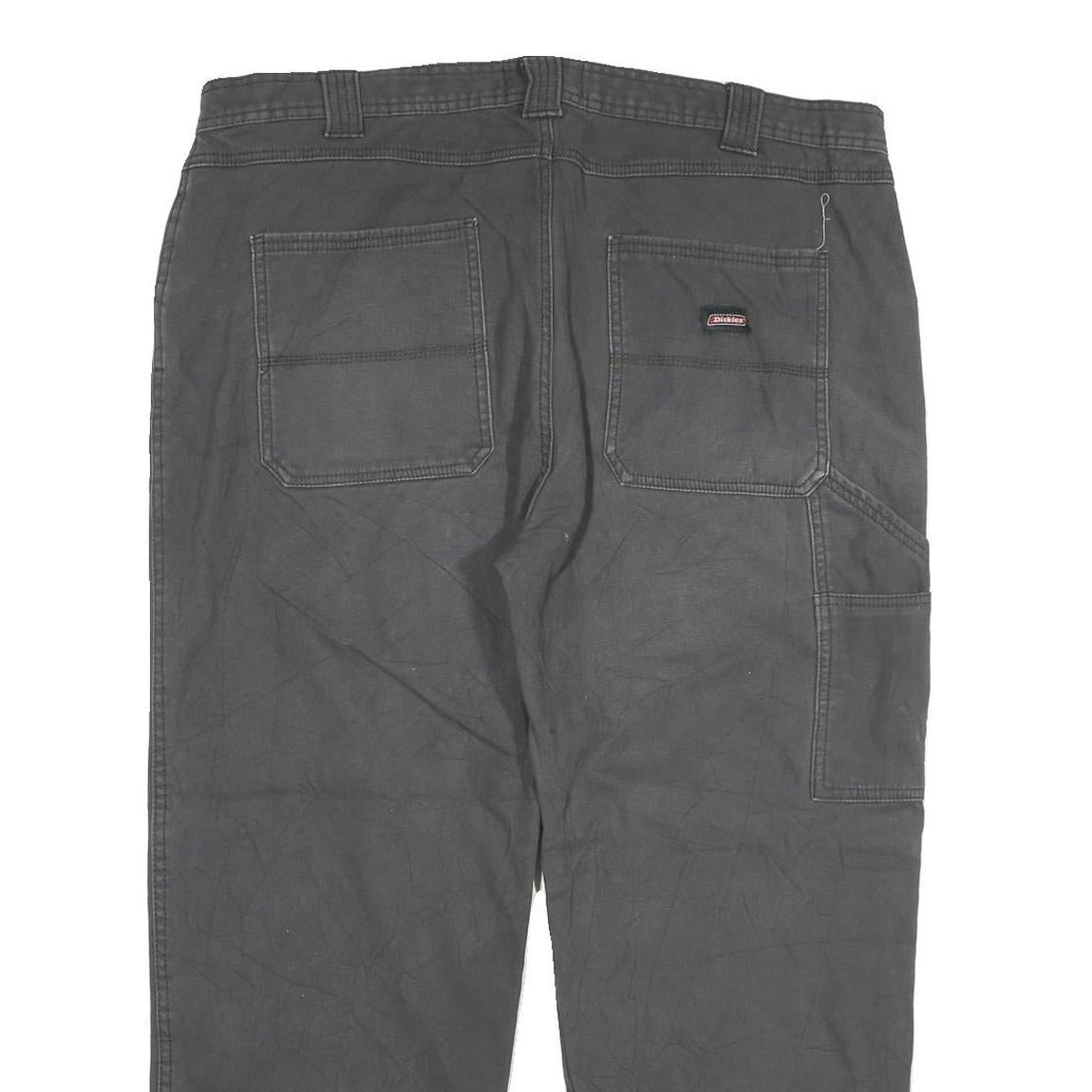 DICKIES Mens Cotton Blend Black Regular Straight Fit Trousers W40 L29 Workwear