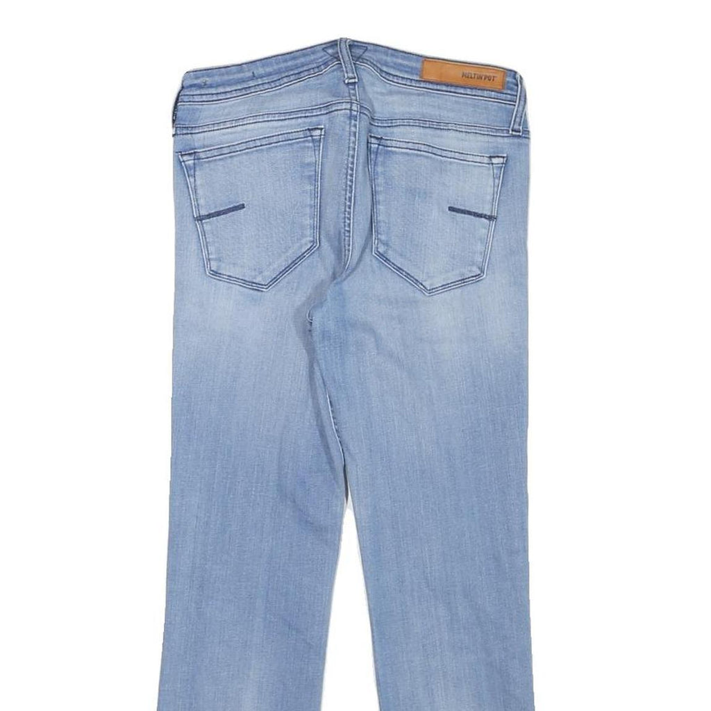 MELTIN POT Womens Jeans Blue Slim Straight Denim Light W26 L24 Stylish Design